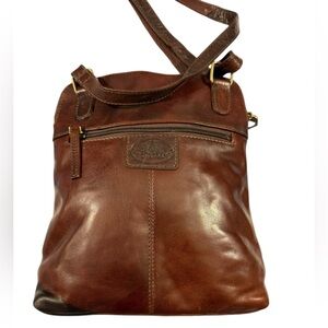 Rowallan Brown Leather Crossbody Bag